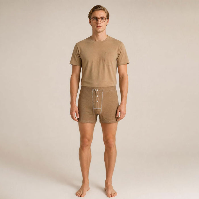 100% certified organic regenerative cotton t-shirt in colorgrown brown color dye-free plastic-free polyester-free