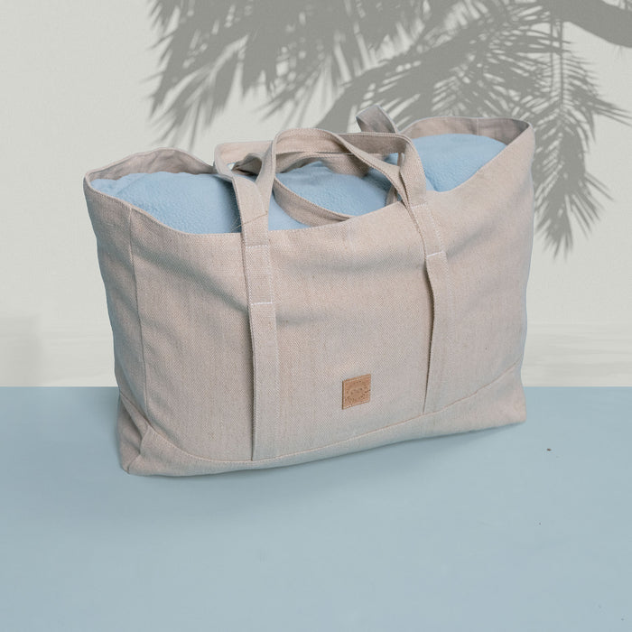 organic linen giant tote bag
