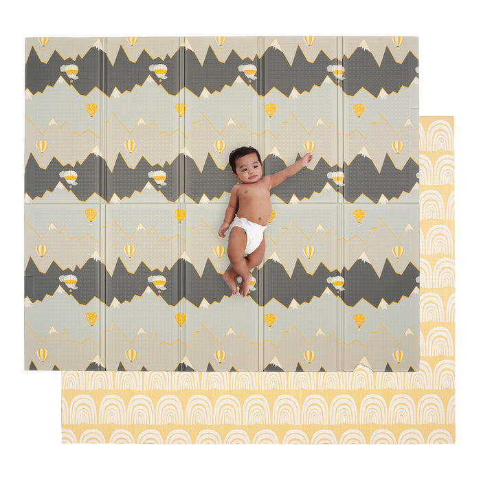 Large Play Mat - Hot Air Balloons & Yellow Rainbow