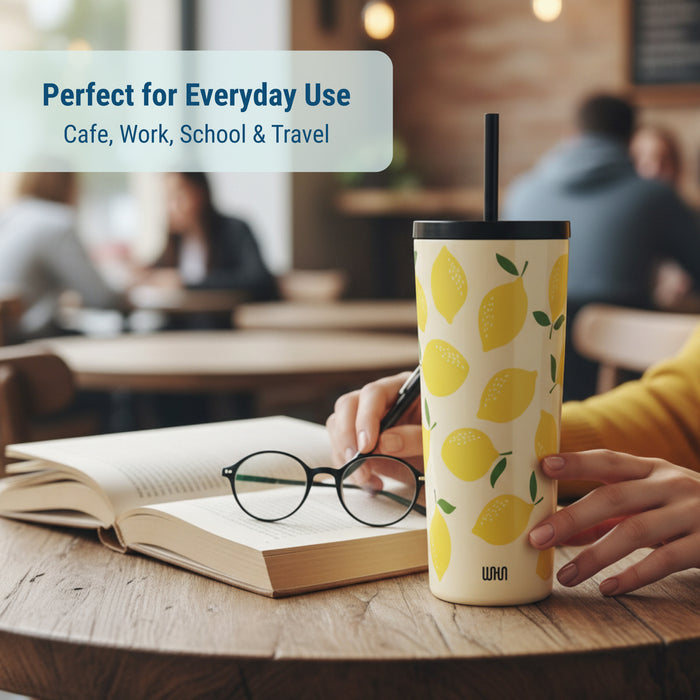 Lemons 24 oz Insulated Tumbler with Straw & Lid