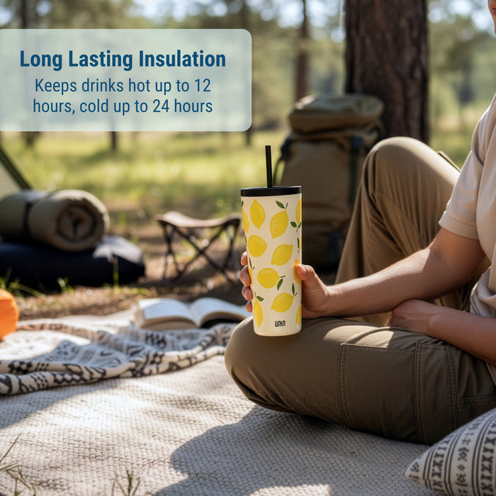 Lemons 24 oz Insulated Tumbler with Straw & Lid