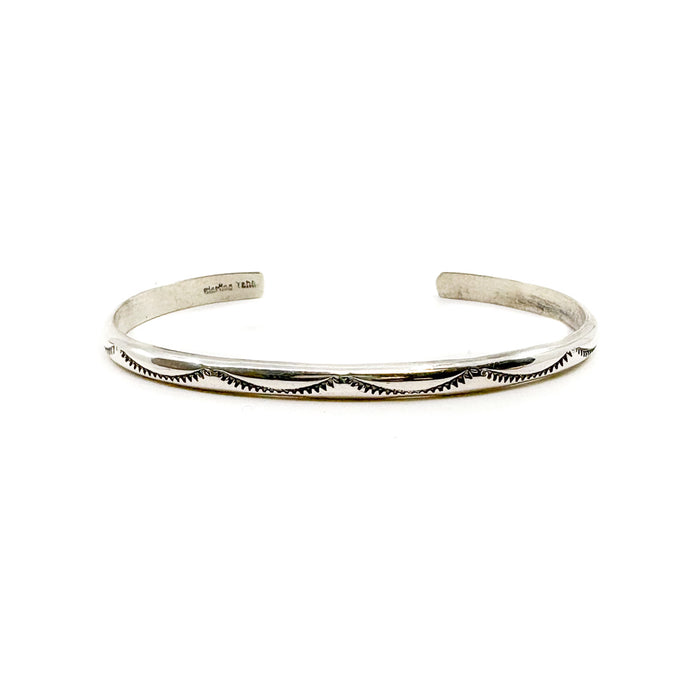 Lightweight Stamped Silver Bracelet