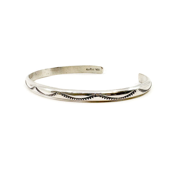 Lightweight Stamped Silver Bracelet