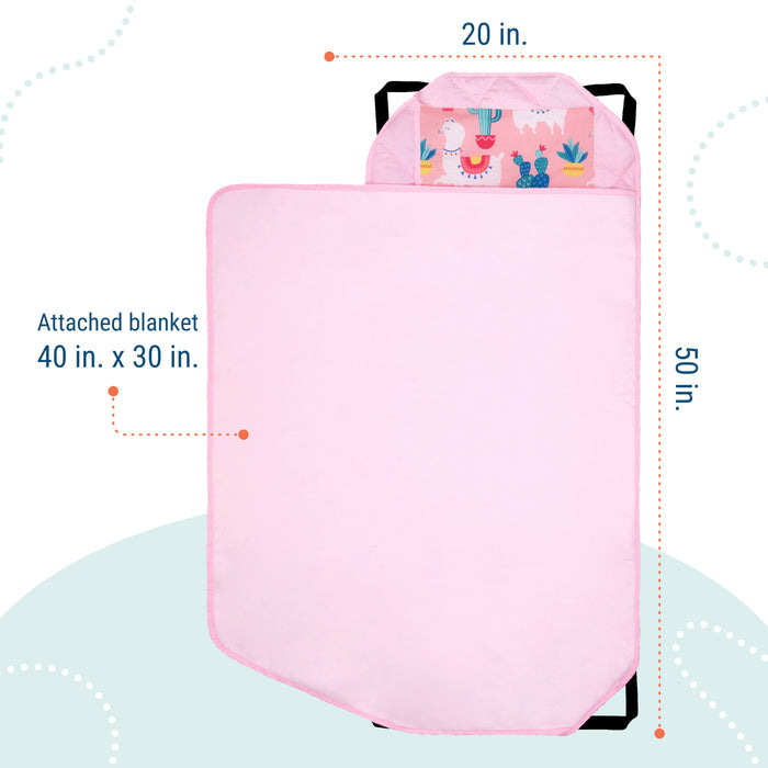 Llamas and Cactus Pink Modern Nap Mat