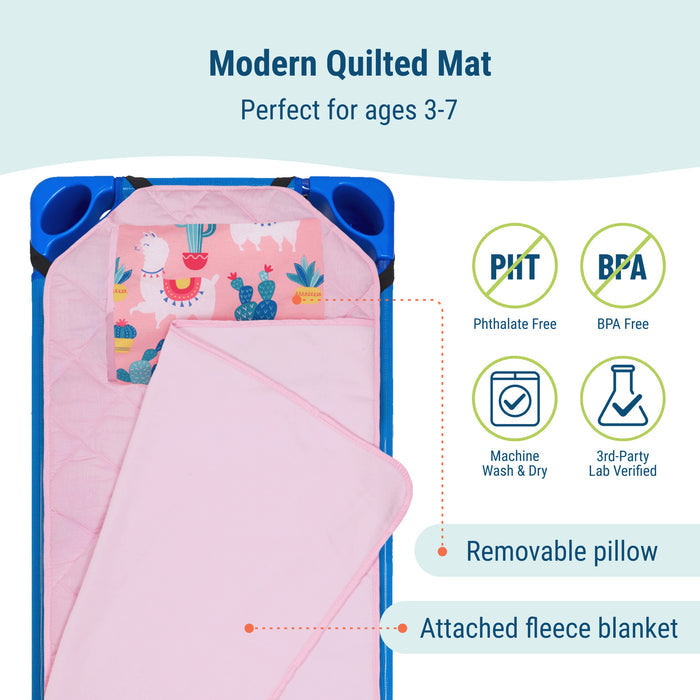 Llamas and Cactus Pink Modern Nap Mat