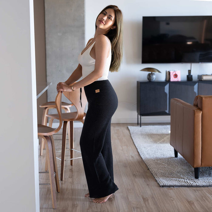 100% organic linen flowing knit pants