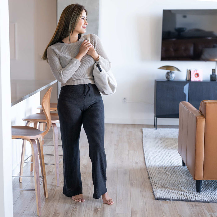 100% organic linen knit pants