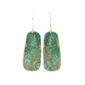 Long Turquoise Slab Earring with Green and Brown Matrix