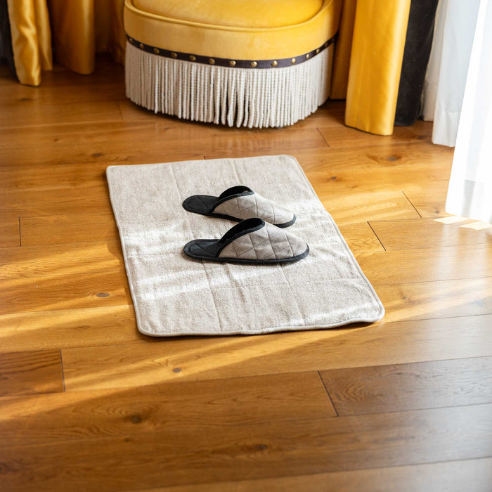 natural linen slippers