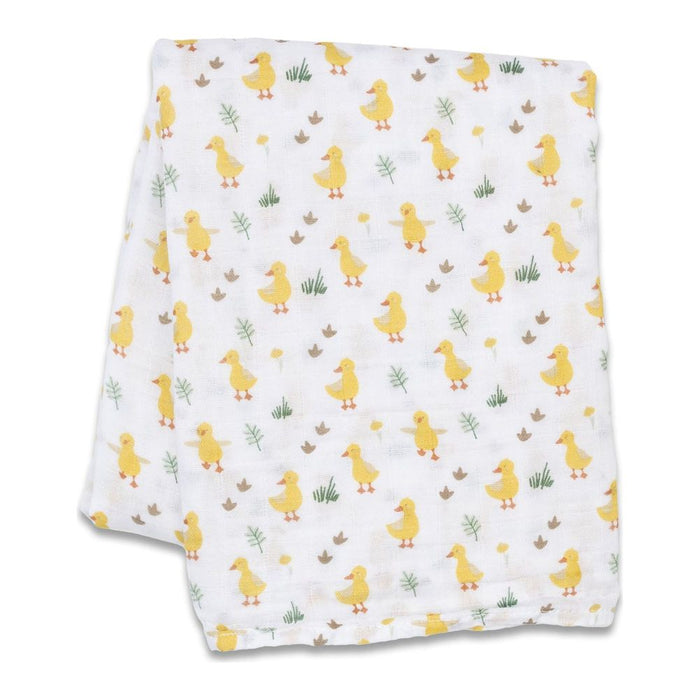 Lulujo Cotton Muslin Swaddle Blanket Ducks