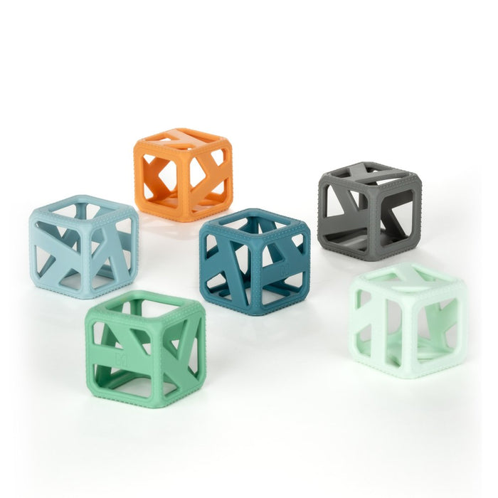 Malakrey Kids Stack N Chew Mini Cubes Teething Toy - Earthy