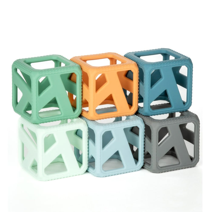 Malakrey Kids Stack N Chew Mini Cubes Teething Toy - Earthy