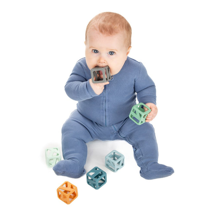 Malakrey Kids Stack N Chew Mini Cubes Teething Toy - Earthy