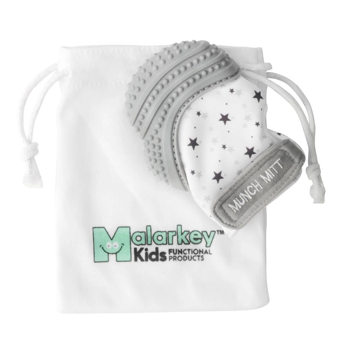 Malarkey Kids Munch Mitt Teething Mitt - Grey Stars Default Title