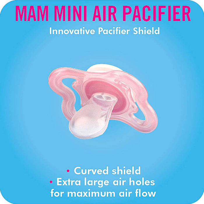 MAM Mini Air 2-Pack Pacifiers - Girl (0-6 Months)