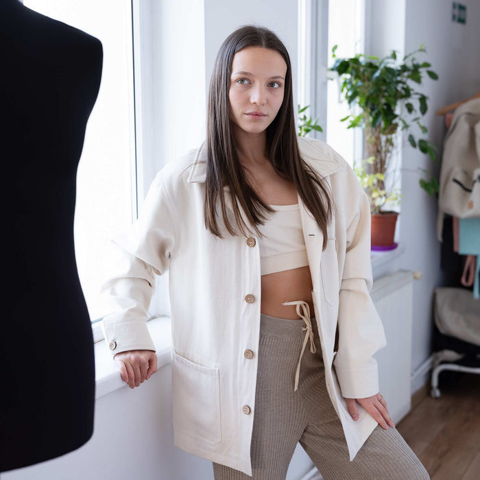 Organic cotton twill jacket biodegradable