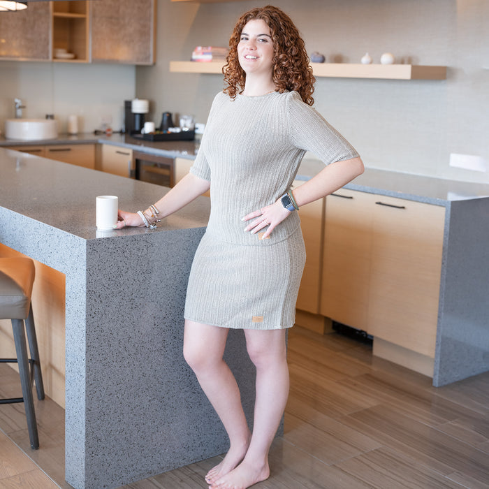 MIMI 100% Organic Linen Knit Short Skirt (OC Thread, Organic Elastic, No Plastic, No Synthetics ) (100% Biodegradable)