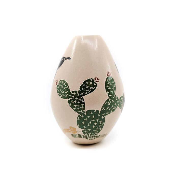 Mini Seed Pot with Cacti and Roadunner