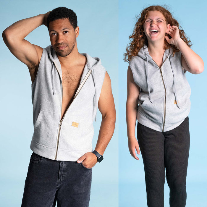 100% organic cotton hooded vest
