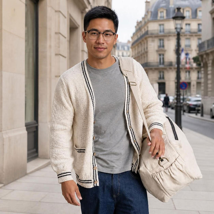 100% organic linen duffel bag for sports and travel