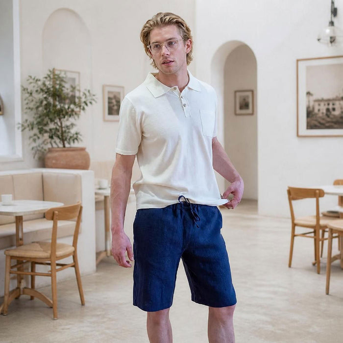 organic merino knitwear polo golf shirt plastic-free