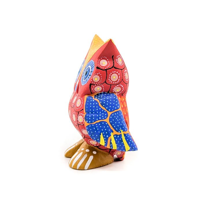 Orange and Red Owl with Dots