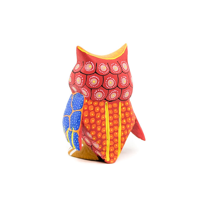 Orange and Red Owl with Dots