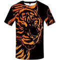 ORANGE TIGER T-SHIRT SHADOW FLAMES Tiger-Universe