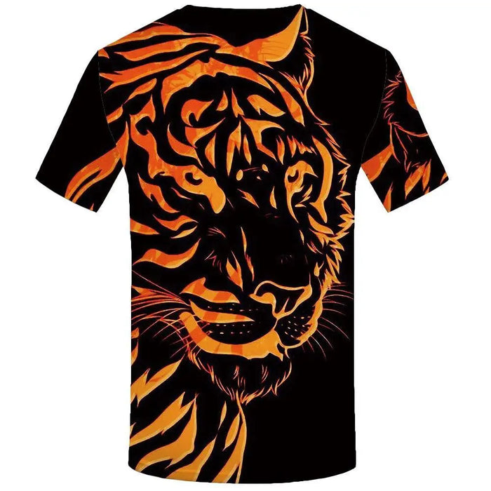 ORANGE TIGER T-SHIRT SHADOW FLAMES Tiger-Universe