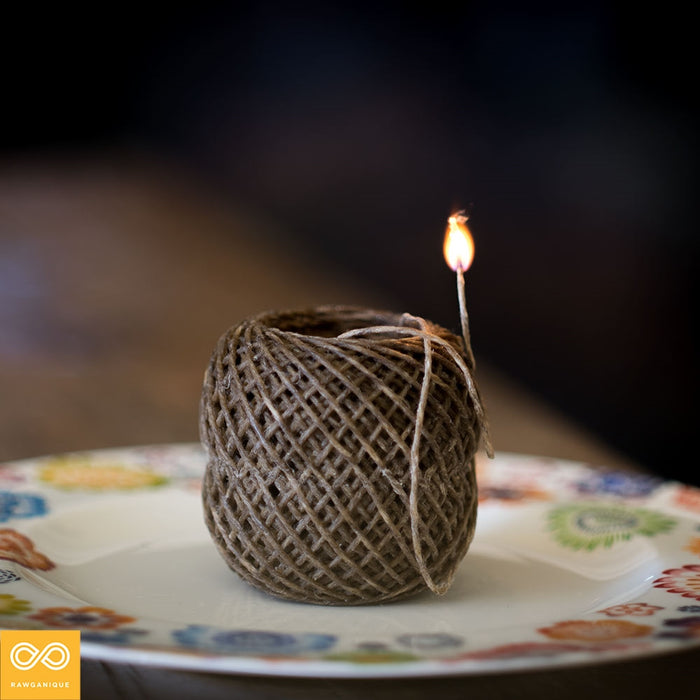 Organic Hemp Wick (Extra Thick) (13-Strand Beeswaxed Hemp Twine) (200')
