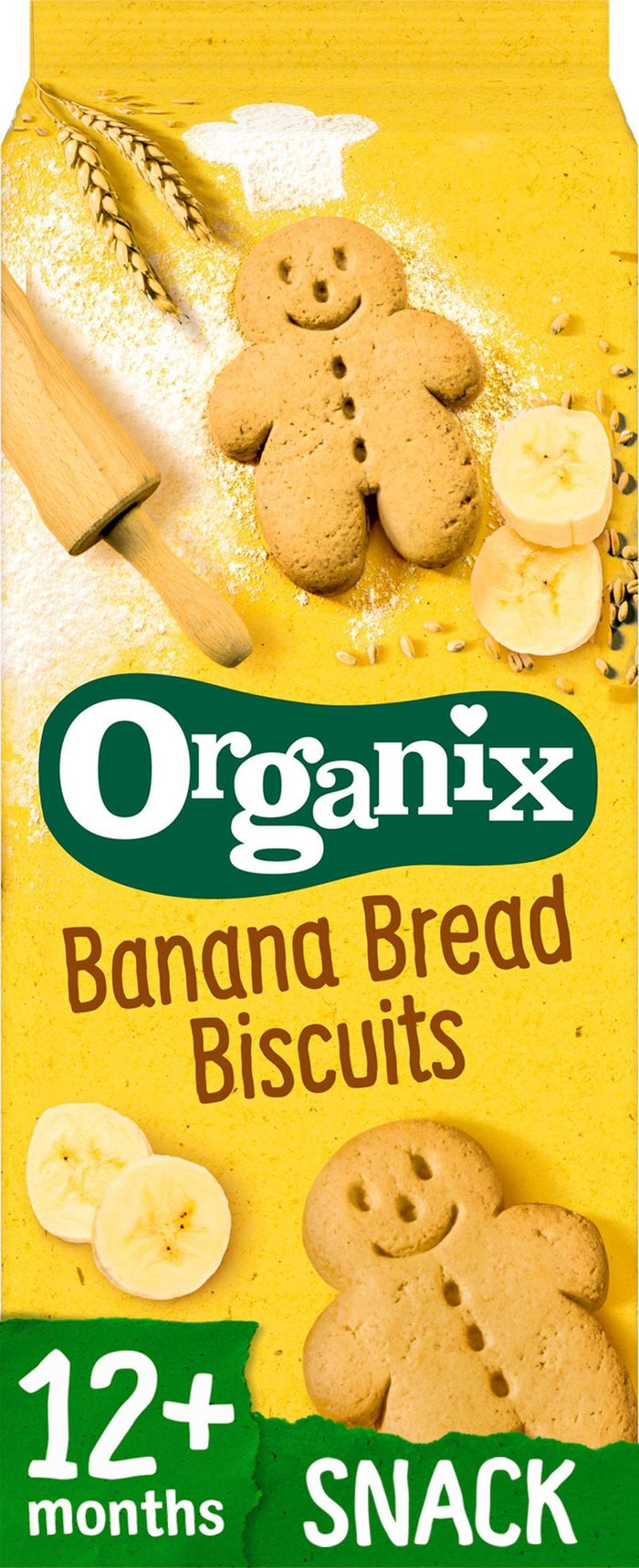 Organix Banana Bread Biscuits Toddler Snacks 135g