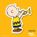 Peanuts® Waterproof Sticker - Charlie Brown Playing A Trumpet