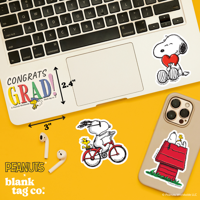 Peanuts® Waterproof Sticker - Congrats Grad
