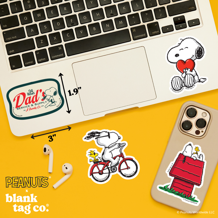 Peanuts® Waterproof Sticker - Dad's Service & Supply