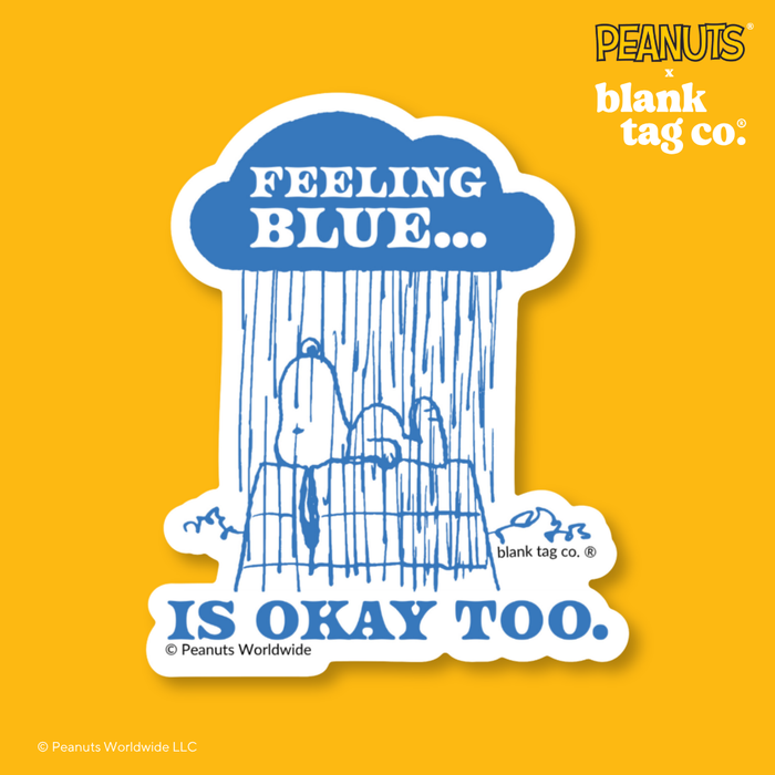 Peanuts® Waterproof Sticker - Feeling Blue Is Okay Too