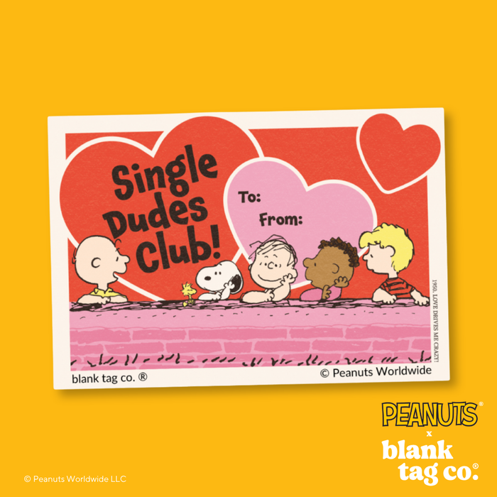 Peanuts® Waterproof Sticker - Group of Single Dudes Club