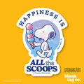 Peanuts® Waterproof Sticker - Happiness Is All The Scoops
