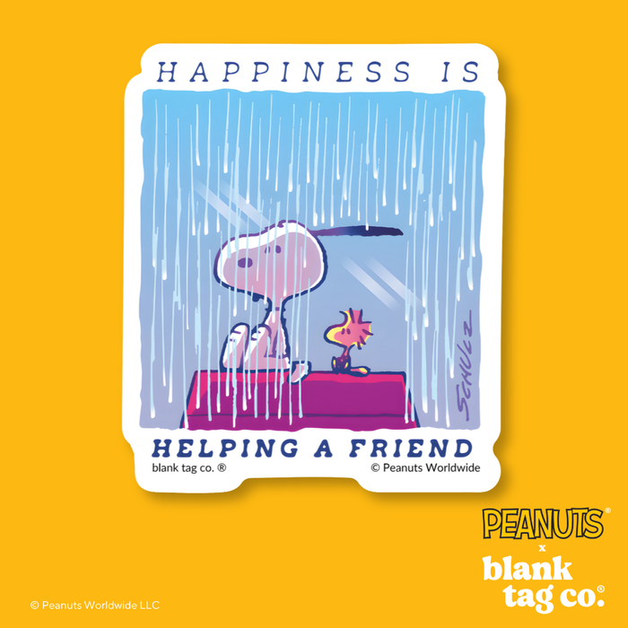 Peanuts® Waterproof Sticker - Happiness Is Helping A Friend