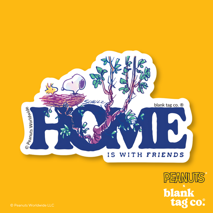 Peanuts® Waterproof Sticker - Home Is With Friends