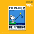 Peanuts® Waterproof Sticker - I'd Rather Be Fishing
