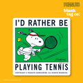 Peanuts® Waterproof Sticker - I'd Rather Be Playing Tennis