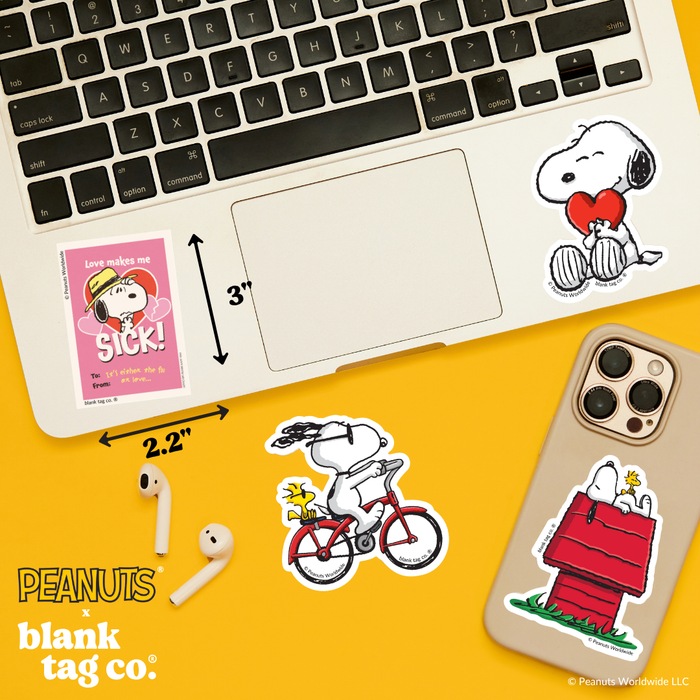 Peanuts® Waterproof Sticker - It's Either The Flu Or Love