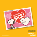 Peanuts® Waterproof Sticker - Love Makes Me Sick