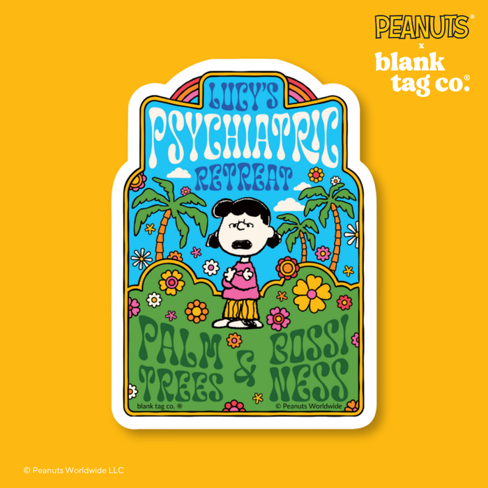 Peanuts® Waterproof Sticker - Lucy's Psychiatric Retreat