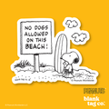 Peanuts® Waterproof Sticker - No Dogs Allowed On This Beach