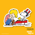 Peanuts® Waterproof Sticker - Patriotic Schroeder Playing The Piano