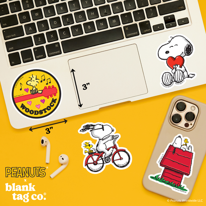 Peanuts® Waterproof Sticker - Singing Woodstock On A Guitar