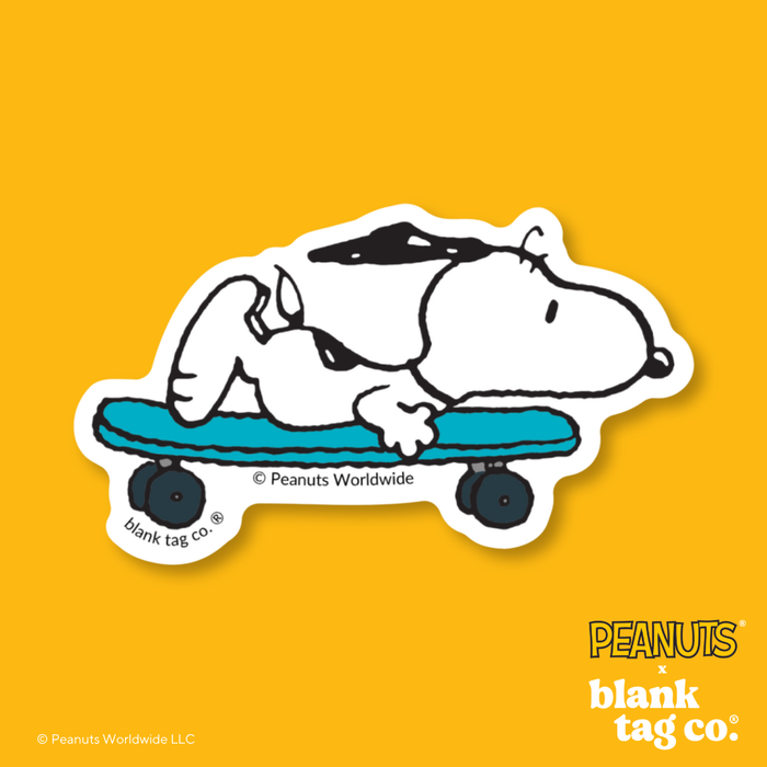 Peanuts® Waterproof Sticker - Skateboarding Snoopy