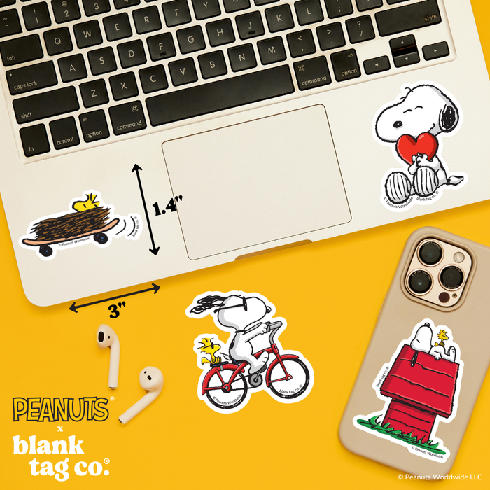 Peanuts® Waterproof Sticker - Skateboarding Woodstock
