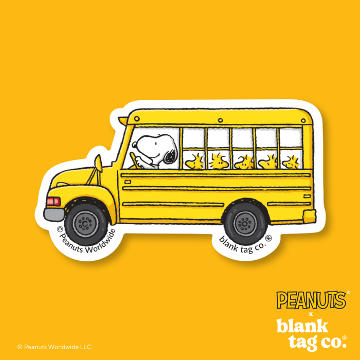 Peanuts® Waterproof Sticker - Snoopy Driving A Bus